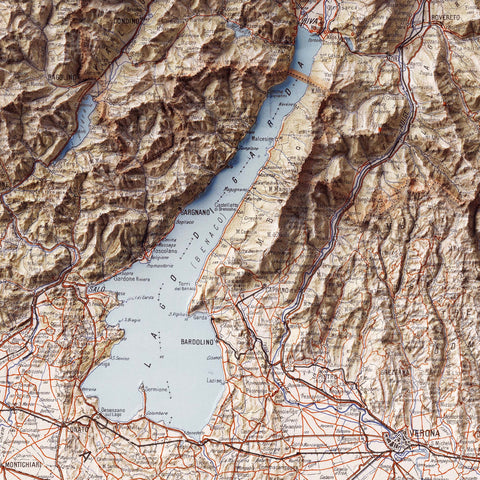 Trentino (Italy), Topographic map - 1916, 2D printed shaded relief map with 3D effect of a 1916 topographic map of Trentino (Italy). Shop our beautiful fine art printed maps on supreme Cotton paper. Vintage maps digitally restored and enhanced with a 3D effect. VizCart from Vizart