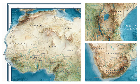 A topographic map  of Africa