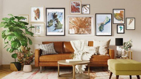 Best selling fine art shaded relief maps by VizCart, offering a beautiful 3D effect and a unique way to explore topographic, geological, soil, hypsometric, and city maps from around the world