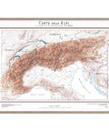 2025 Alps shaded relief map print with 3D effect fine art wall decor. VizCart from Vizart.