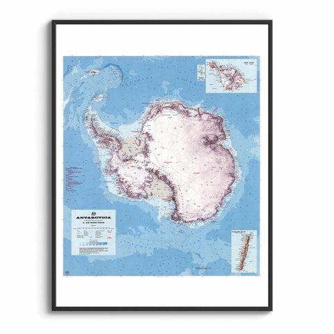1986 Antarctica restored vintage topographic map reprinted on fine art paper. VizCart from VizArt.
