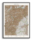 1930 Aosta and Turin (Italy) restored vintage topographic map reprinted on fine art paper. VizCart from VizArt.