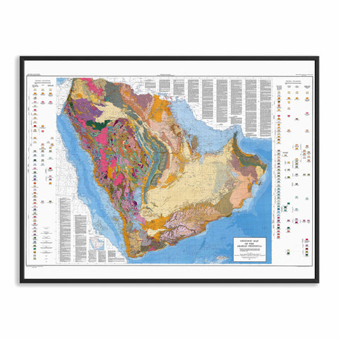 1963 Arabian Peninsula restored vintage geological map reprinted on fine art paper. VizCart from VizArt.