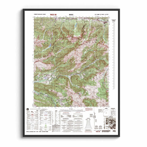 1987 Valley of Soča (Slovenia) restored vintage topographic map reprinted on fine art paper. VizCart from VizArt.