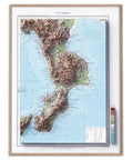 Calabria (Italy), Topographic map - 1930, 2D printed shaded relief map with 3D effect of a 1930 topographic map of Calabria (Italy). Shop our beautiful fine art printed maps on supreme Cotton paper. Vintage maps digitally restored and enhanced with a 3D effect. VizCart from Vizart