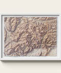 Dolomites (Italy) 1911 topographic restored antique shaded relief map print on fine art paper framed