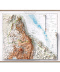 1912 Eritrea shaded relief map print with 3D effect fine art wall decor. VizCart from Vizart.