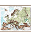 1899 Europe shaded relief topographic map print with 3D effect fine art wall decor. VizCart from Vizart.