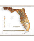 Florida, Geological map - 1929, 2D printed shaded relief map with 3D effect of a 1929 geologic map of Florida (USA). Shop our beautiful fine art printed maps on supreme Cotton paper. Vintage maps digitally restored and enhanced with a 3D effect. VizCart from Vizart