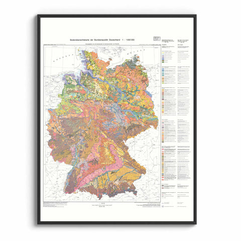 1995 Germany restored vintage soil map reprinted on fine art paper. VizCart from VizArt.