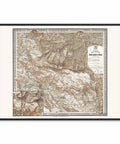 1887 Gran Sasso d'Italia (Italy) restored vintage topographic map reprinted on fine art paper. VizCart from VizArt.