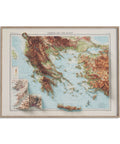 Greece, Topographic map - 1922, 2D printed shaded relief map with 3D effect of a 1922 topographic map of Greece. Shop our beautiful fine art printed maps on supreme Cotton paper. Vintage maps digitally restored and enhanced with a 3D effect., VizCart from Vizart