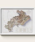 Hautes-Alpes (France) 1909 topographic restored antique shaded relief map print on fine art paper framed