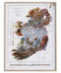 1962 Ireland shaded relief geological map print with 3D effect fine art wall decor. VizCart from Vizart.