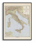 1922 Italy restored vintage topographic map reprinted on fine art paper. VizCart from VizArt.