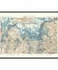 1928 Matterhorn and Mount Rosa (Italy) restored vintage topographic map reprinted on fine art paper. VizCart from VizArt.