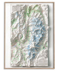 Mt Blanc (France, Italy, Switzerland), Topographic map - 1946, 2D printed shaded relief map with 3D effect of a 1946 topographic map of Mont Blanc. Shop our beautiful fine art printed maps on supreme Cotton paper. Vintage maps digitally restored and enhanced with a 3D effect. VizCart from Vizart