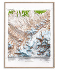 Mt Denali (Alaska, USA), Topographic map - 1964, 2D printed shaded relief map with 3D effect of a 1964 topographic map of Mt Denali (Alaska, USA). Shop our beautiful fine art printed maps on supreme Cotton paper. Vintage maps digitally restored and enhanced with a 3D effect. VizCart from Vizart