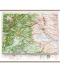 1969 Mount Rainier (Washington, USA) shaded relief map print with 3D effect fine art wall decor. VizCart from Vizart.