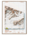 Mt Saint Elias (Alaska, USA), Topographic map - 1985, 2D printed shaded relief map with 3D effect of a 1985 topographic map of Mt Saint Elias (Alaska, USA). Shop our beautiful fine art printed maps on supreme Cotton paper. Vintage maps digitally restored and enhanced with a 3D effect. VizCart from Vizart