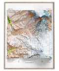 Mt Sanford (Alaska, USA), Topographic map - 1964, 2D printed shaded relief map with 3D effect of a 1964 topographic map of Mt Sanford (Alaska, USA). Shop our beautiful fine art printed maps on supreme Cotton paper. Vintage maps digitally restored and enhanced with a 3D effect. VizCart from Vizart