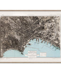 Naples (Italy), City map - 1943, 2D printed shaded relief map with 3D effect of a 1943 city map of Naples. Shop our beautiful fine art printed maps on supreme Cotton paper. Vintage maps digitally restored and enhanced with a 3D effect. VizCart from Vizart