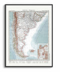 1925 Patagonia restored vintage topographic map reprinted on fine art paper. VizCart from VizArt.