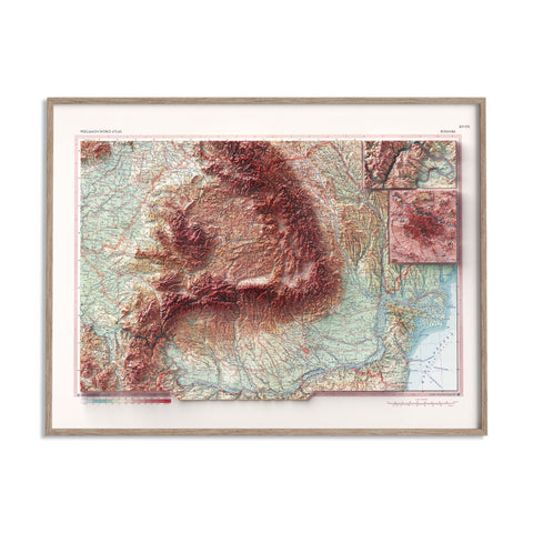 Romania, Topographic map - 1963, 2D printed shaded relief map with 3D effect of a 1963 topographic map of Romania. Shop our beautiful fine art printed maps on supreme Cotton paper. Vintage maps digitally restored and enhanced with a 3D effect. VizCart from Vizart