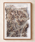 Dolomites (Italy) 1904 topographic restored antique shaded relief map print on fine art paper framed. Second Chance 25% off.