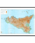 1943 Sicily (Italy) restored vintage topographic map reprinted on fine art paper. VizCart from VizArt.