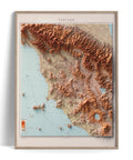 Tuscany (Italy), Topographic map - 1935, 2D printed shaded relief map with 3D effect of a 1935 topographic map of Tuscany (Italy). Shop our beautiful fine art printed maps on supreme Cotton paper. Vintage maps digitally restored and enhanced with a 3D effect., VizCart from Vizart
