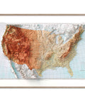 1911 United States of America shaded relief topographic map print with 3D effect fine art wall decor. VizCart from Vizart.