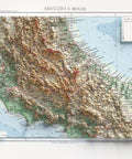 Abruzzo and Molise (Italy), Topographic map - 1928, 2D printed shaded relief map with 3D effect of a 1928 topographic map of Abruzzo and Molise (Italy). Shop our beautiful fine art printed maps on supreme Cotton paper. Vintage maps digitally restored and enhanced with a 3D effect. VizCart from Vizart