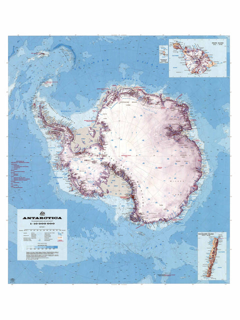 1986 Antarctica restored vintage topographic map reprinted on fine art paper. VizCart from VizArt.