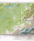 1982 Denali National Park Alaska topographic shaded relief map print with 3D effect fine art wall decor. VizCart from Vizart