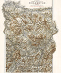 1904 Dolomites (Italy) restored vintage topographic map reprinted on fine art paper. VizCart from VizArt.