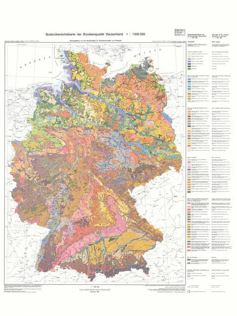 1995 Germany restored vintage soil map reprinted on fine art paper. VizCart from VizArt.