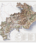 Hautes-Alpes (France) 1909 topographic restored antique shaded relief map print on fine art paper