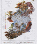 1962 Ireland shaded relief geological map print with 3D effect fine art wall decor. VizCart from Vizart.