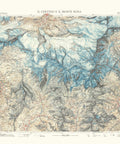 1928 Matterhorn and Mount Rosa (Italy) restored vintage topographic map reprinted on fine art paper. VizCart from VizArt.
