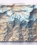 Mt Cervino and Mt Rosa (Italy), Topographic map - 1928, 2D printed shaded relief map with 3D effect of a 1928 topographic map of Mount Cervino and Mount Rosa. Shop our beautiful fine art printed maps on supreme Cotton paper. Vintage maps digitally restored and enhanced with a 3D effect. VizCart from Vizart