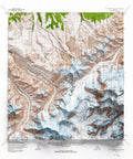 Mt Denali (Alaska, USA), Topographic map - 1964, 2D printed shaded relief map with 3D effect of a 1964 topographic map of Mt Denali (Alaska, USA). Shop our beautiful fine art printed maps on supreme Cotton paper. Vintage maps digitally restored and enhanced with a 3D effect. VizCart from Vizart