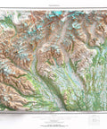 1973 Mount Foraker (Alaska, USA) shaded relief map print with 3D effect fine art wall decor. VizCart from Vizart