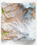 Mt Sanford (Alaska, USA), Topographic map - 1964, 2D printed shaded relief map with 3D effect of a 1964 topographic map of Mt Sanford (Alaska, USA). Shop our beautiful fine art printed maps on supreme Cotton paper. Vintage maps digitally restored and enhanced with a 3D effect. VizCart from Vizart