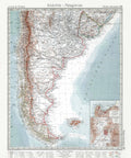 1925 Patagonia restored vintage topographic map reprinted on fine art paper. VizCart from VizArt.