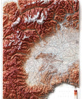 Piedmont (Italy), Topographic map - 1935, 2D printed shaded relief map with 3D effect of a 1935 topographic map of Piedmont (Italy). Shop our beautiful fine art printed maps on supreme Cotton paper. Vintage maps digitally restored and enhanced with a 3D effect. VizCart from Vizart