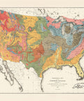 1874 United States of America restored vintage geological map reprinted on fine art paper. VizCart from VizArt.