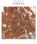 Vienna (Austria), 1934 city shaded relief map with 3D effect created by VizArt. Enjoy free shipping on VizCart.