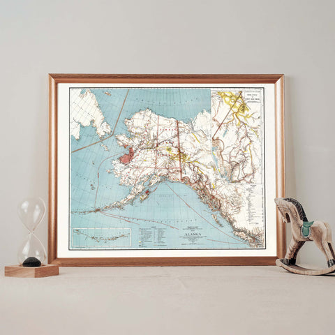 1898 Alaska (United States of America) restored vintage topographic map reprinted on fine art paper. VizCart from VizArt.
