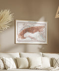 2025 Alps shaded relief map print with 3D effect fine art wall decor. VizCart from Vizart.